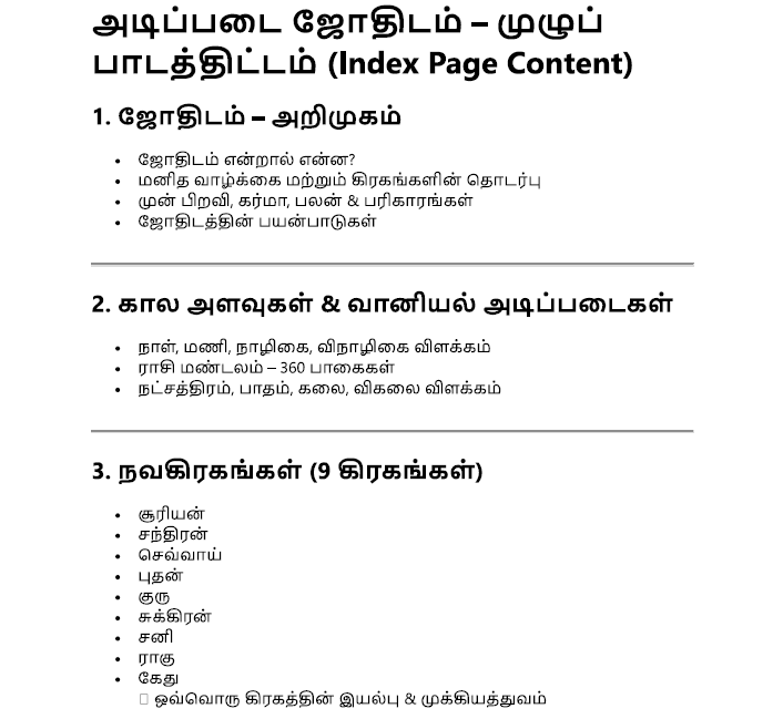 எவரும் ஜோதிடம் கற்கலாம் – எளிய தமிழ் வழிகாட்டி + Free 20 Jothidam Books
