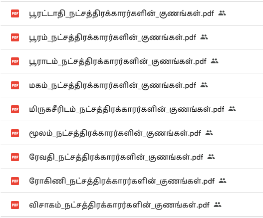 27 நட்சத்திர குணங்கள் PDF | திருமண பொருத்தம், தொழில் பலன், அதிர்ஷ்ட நாள்